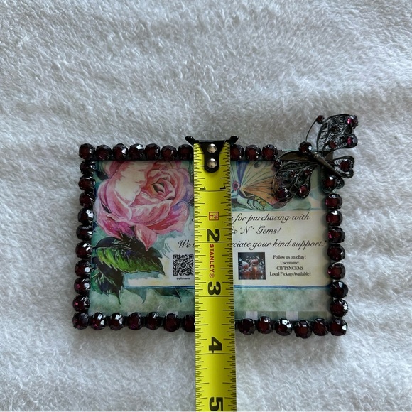 Two's Company Red Rhinestone Butterfly Picture Frame with Vintage Accents - Picture 2 of 5